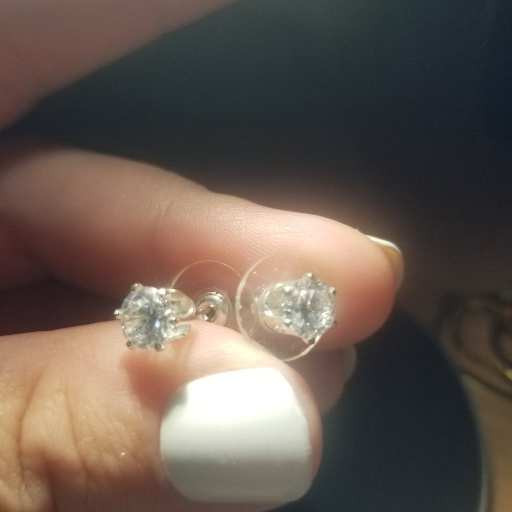 1/5 carat simulated diamond earrings